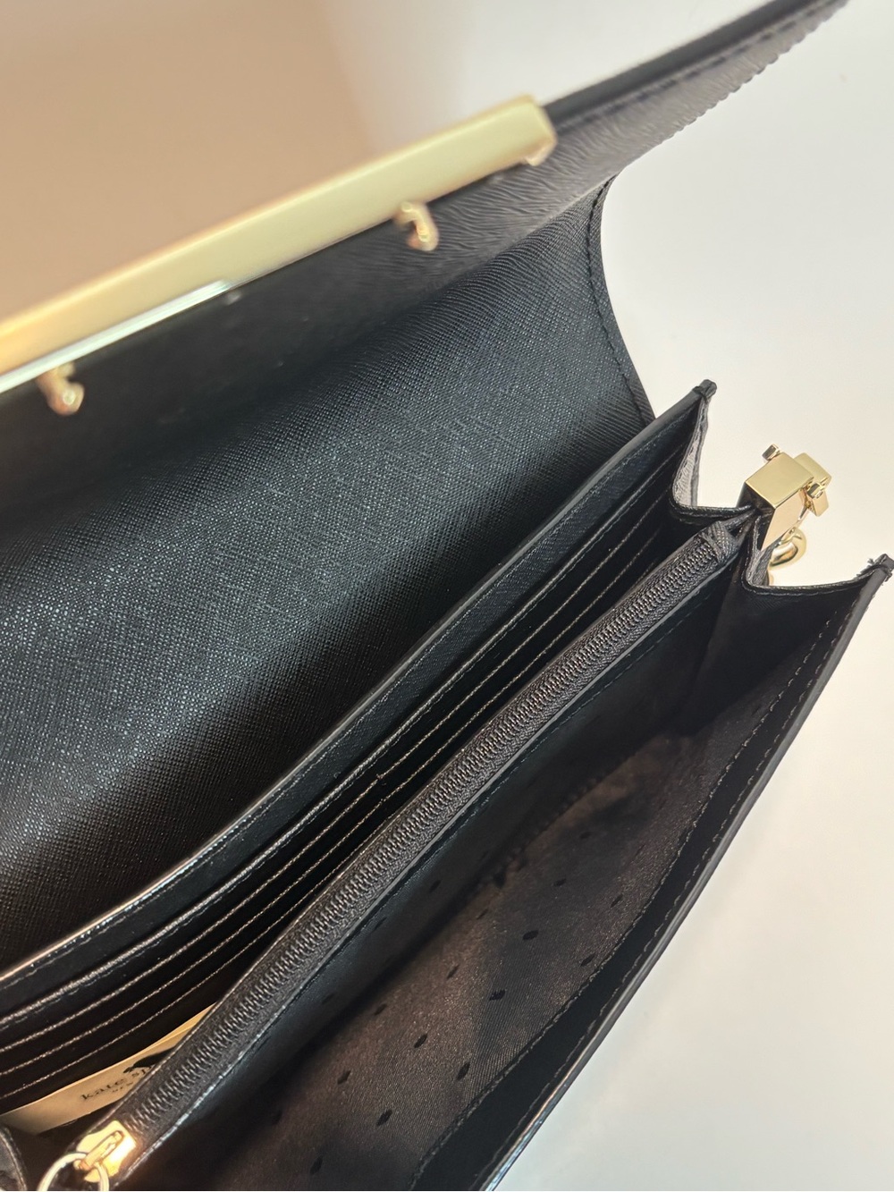 KATE SPADE ($258) Make It Mine Camila Black Saffiano Leather Crossbody Bag AUTH - Picture 10 of 16